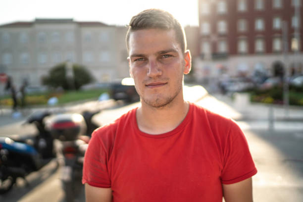 Portrait of a serene young man