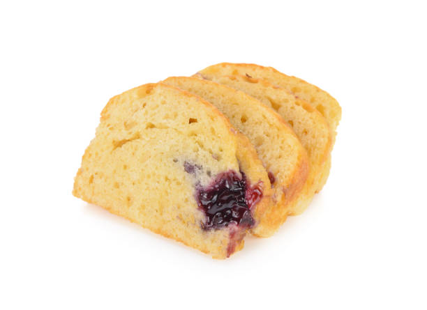 istock cliced butter blueberry cake on white background 1163536755