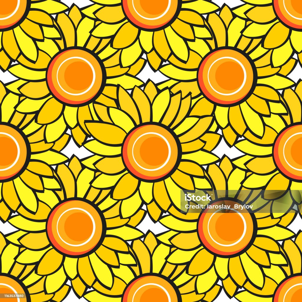 Texture Bunga Vector Bunga Matahari Vector Floral Seamless Pattern Untuk Desain Anda ...