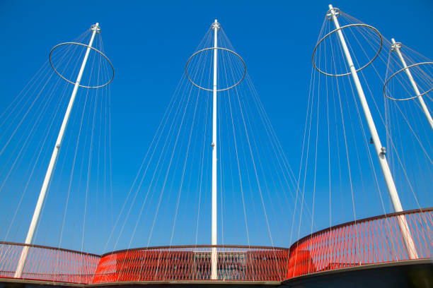 Circle Bridge pedestrian Circle Bridge in Copenhagen sailboat mast stock pictures, royalty-free photos & images