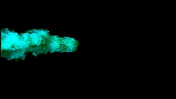 istock Green smoke spreads horizontally 1163541439