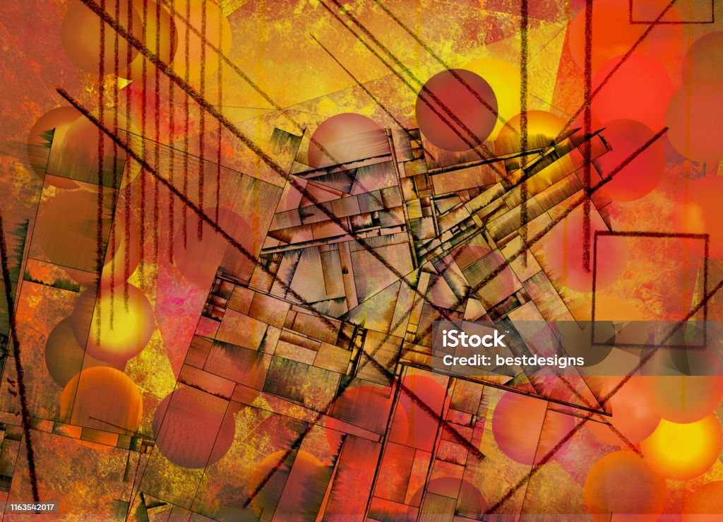Abstract Geometric Abstract Expressionism Stock Photo