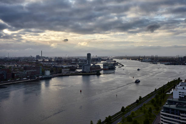 istock Amsterdam cityscape over The River IJ 1163544498