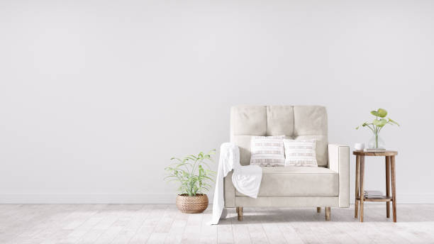istock Modern vintage interior of living room - 3D Rendering 1163544724