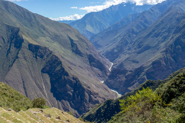 istock Stone terraces of Choquequirao archaeological complex, very unique, mysterious, distant place with inca ruins 1163548398
