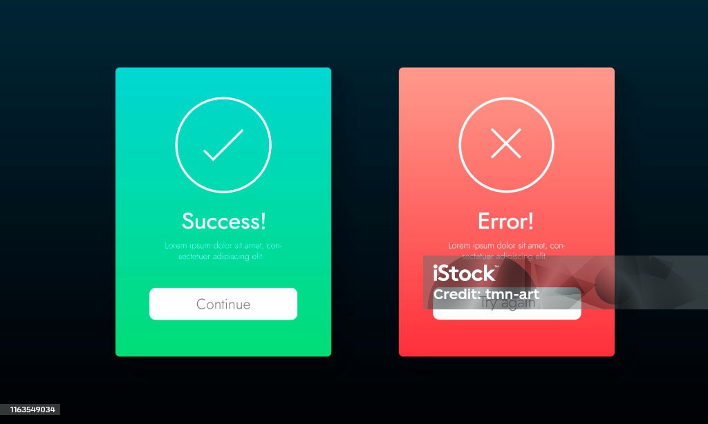 Error Success Color Success And Error Info Message Abstract Ui Banners Web Tab Template For ...
