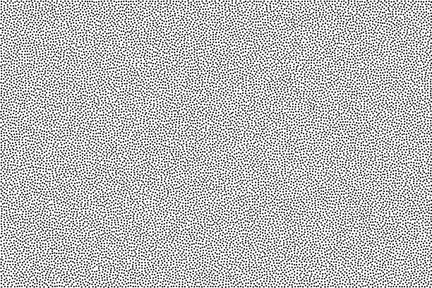 ilustrações de stock, clip art, desenhos animados e ícones de black and white grainy abstract background. halftone - pointillism pattern with random dots. - meia tinta aperfeiçoamento digital ilustrações