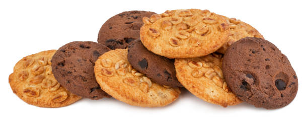 istock homemade chocolate chip cookie and cookies with peanut on white background 1163550533