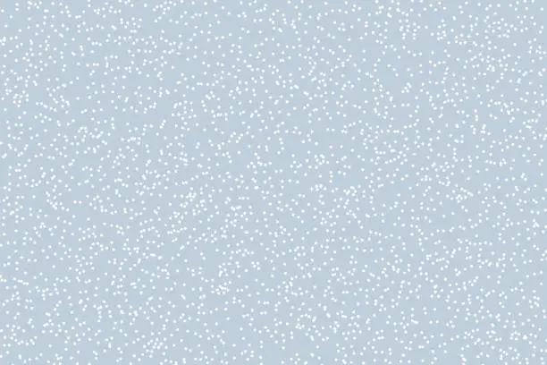 Vector illustration of Snow: white random dots on desaturated light blue background