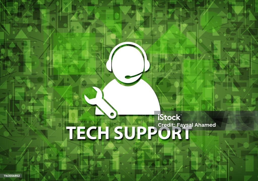 Tech Support Color Tech Support Soft Green Background Stock Illustration - Download Image ...
