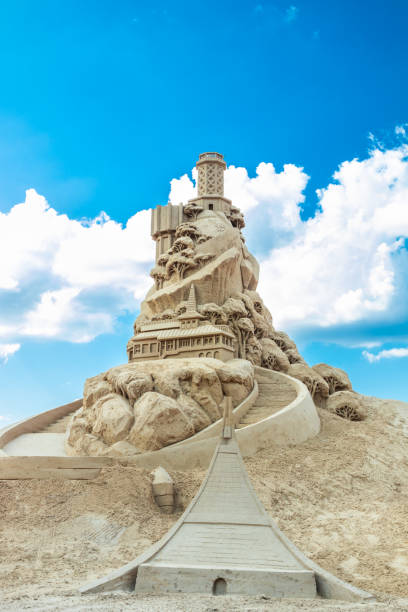 Sand castle in the harbor, focal theme of the year 2019 - Lappeenranta 370th jubilee year Lappeenranta, Finland - 20 June 2016: Sand castle in the harbor, focal theme of the year 2019 - Lappeenranta 370th jubilee year lappeenranta stock pictures, royalty-free photos & images