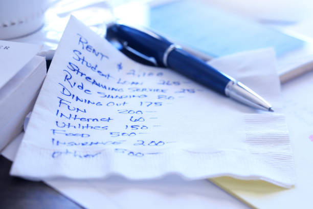 istock Budget List Written On A Napkin 1163560220