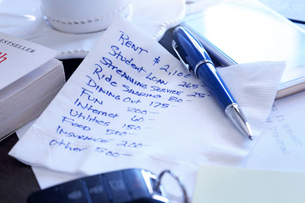 istock Budget List Written On A Napkin 1163560221