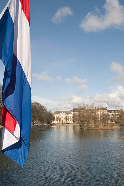 istock Dutch flag hanging over The Hague's Hofvijver 116356043