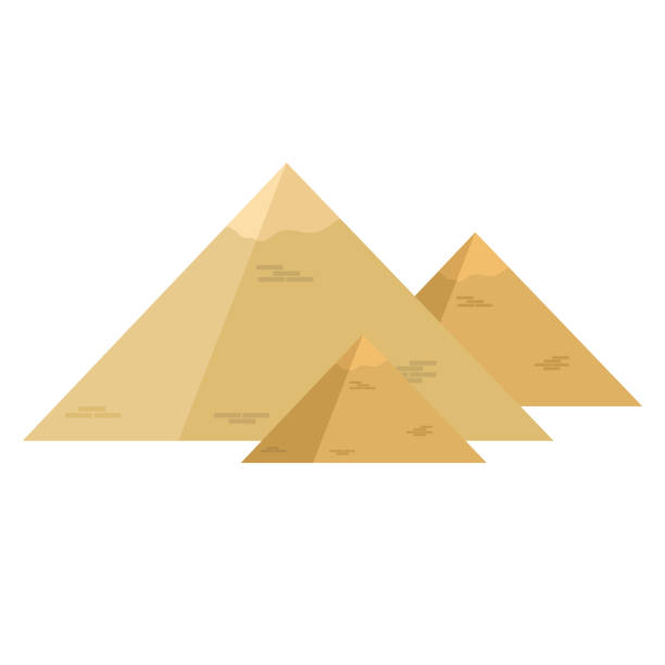 ägyptische pyramide vektor design illustration isoliert auf weißem hintergrund - great pyramid stock-grafiken, -clipart, -cartoons und -symbole