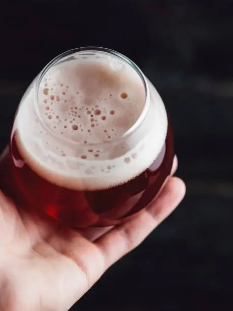 Cherry beer in a glass
