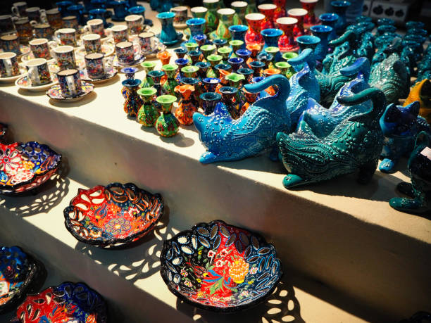istock Colorful ceramic bowls produced in Cappadocia region in Turkey 1163570138