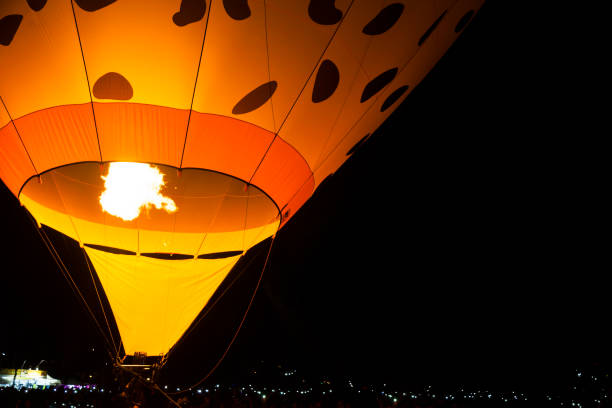 istock Hot Air Balloon at night 1163571503