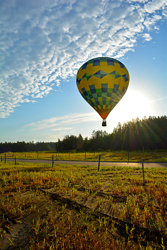 Hot Air Balloon at Dawn Rising above Zephyrhills and Wesley Chapel Florida