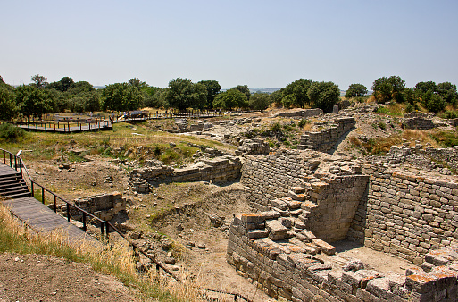 Ruins of ancient Troia city, Canakkale (Dardanelles) / Turkey