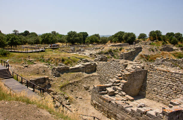 Ruins of ancient Troia city Ruins of ancient Troia city, Canakkale (Dardanelles) / Turkey troia stock pictures, royalty-free photos & images