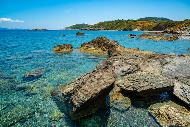 Image of the Greece island Skiathos beach in the sunny day