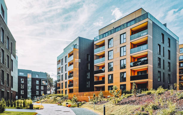 istock Modern architecture of residential building quarter 1163584090