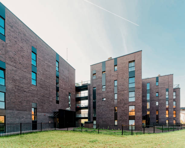 istock Modern glass architecture of apartment house EU 1163584341