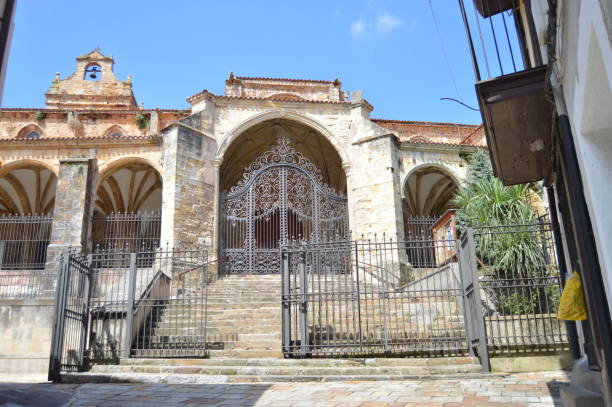 Entrance To The Church Of Santa Maria Asuncion Artistic Monument Built In The XII Century In Laredo. stock photo