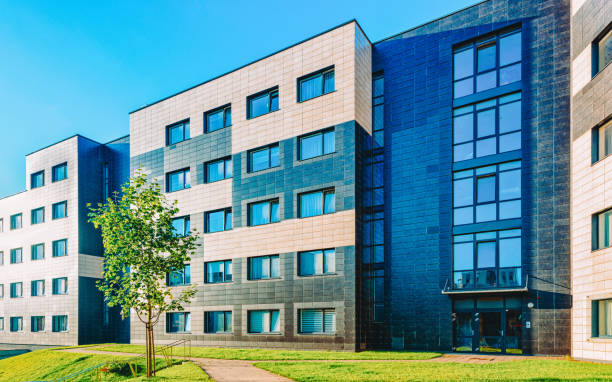 istock EU Modern residential building children playground Vilnius 1163586123