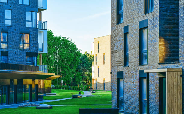 istock EU Modern residential apartment complex block architecture outdoor 1163587024