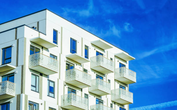 istock EU White apartment house home modern residential building architecture space 1163587206