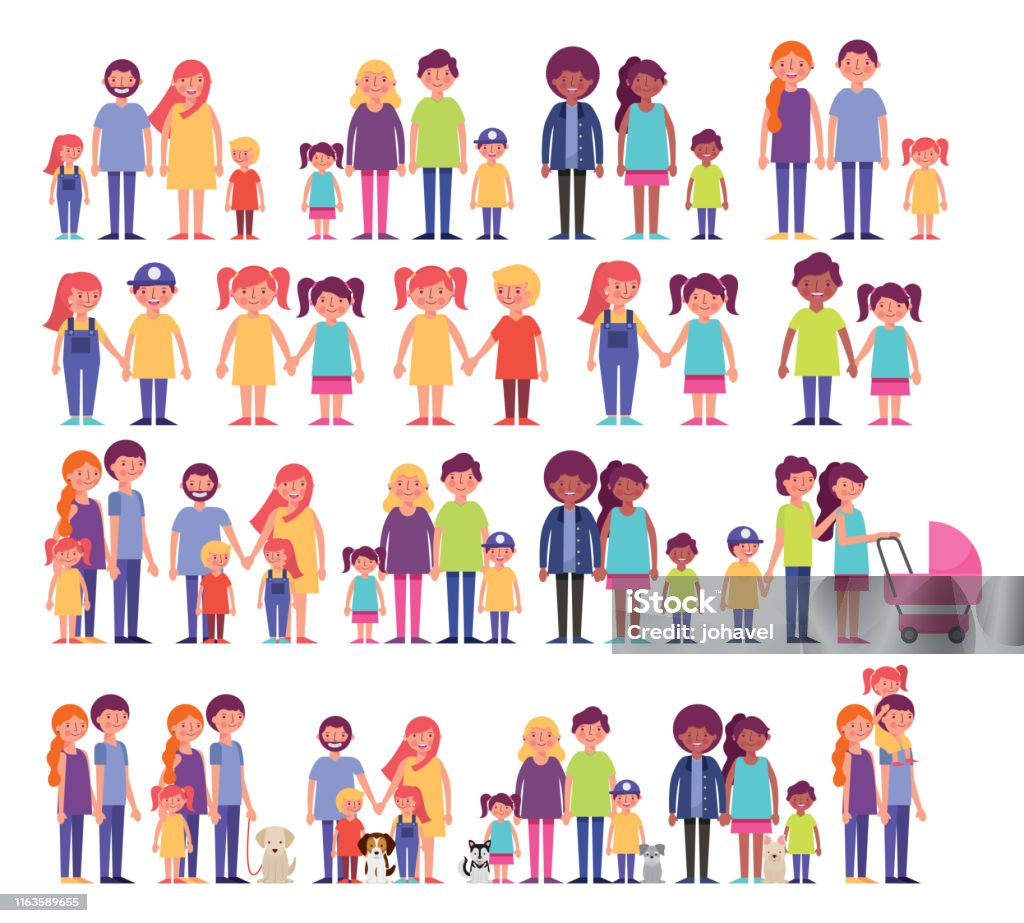 group of family members characters group of family members characters vector illustration design Family stock vector