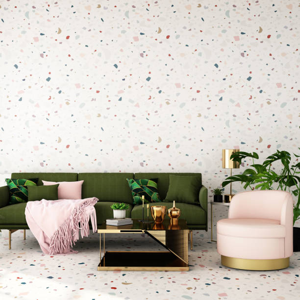 istock interior design for living area or reception in modern concept design/ 3d illustration,3d rendering 1163590400