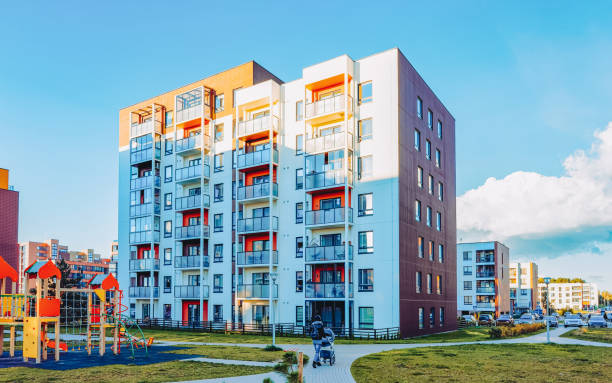 istock EU Apartment house and home building complex concept playground 1163593316