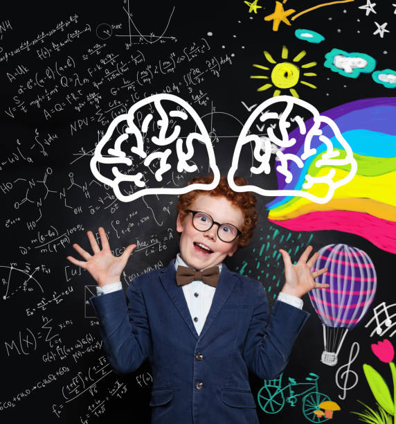 istock Funny kid in glasses portrait. Creativity concept 1163598175