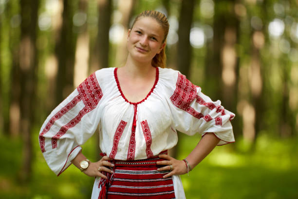 istock Girl in traditional Romanian costume 1163599690