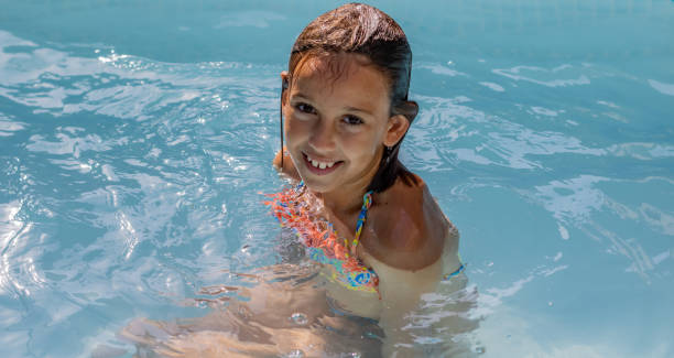 istock Little girl in the pool 1163602811