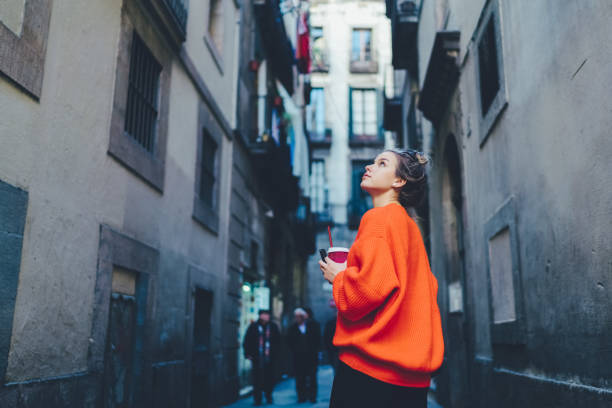 Tourist woman exploring Europe
