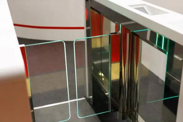 Photo of automatic stainless steel waist height turnstile