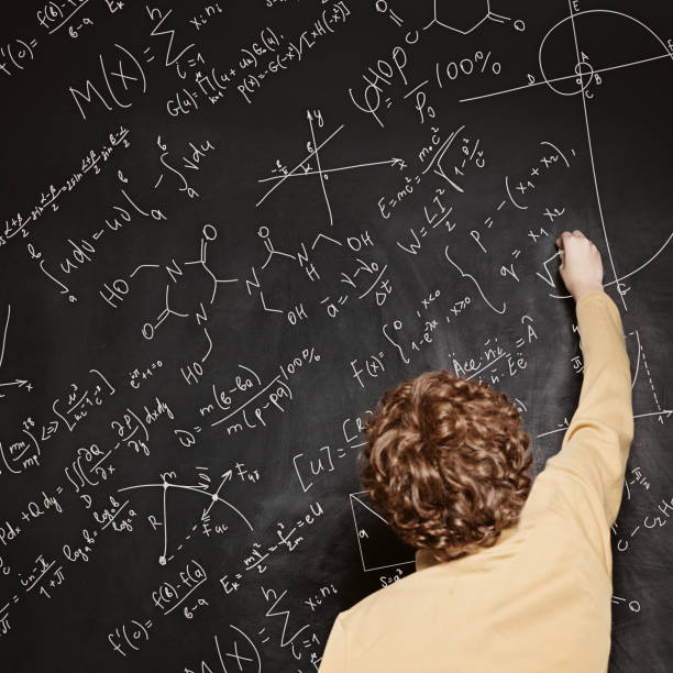 istock Student little boy and science background 1163607599
