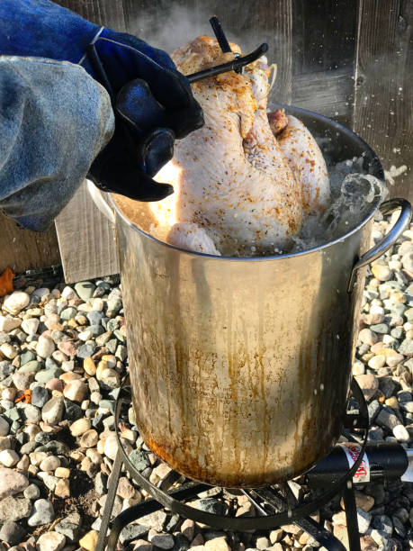 istock Deep Frying Turkey for Christmas and Thanksgiving 1163609248