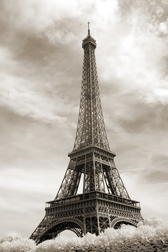 Eiffel Tower imaged in infrared light