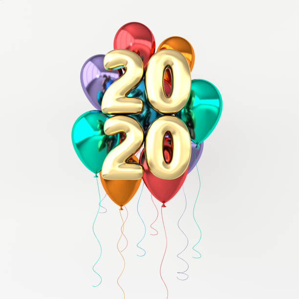 istock New year 2020 celebration background. Golden numerals 2020, floating glossy balloons. Realistic illustration for New Year's and Christmas banners. 3d render 1163610283