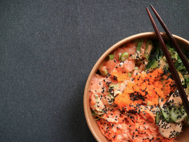 istock Traditional salmon poke from Hawaii 1163613406