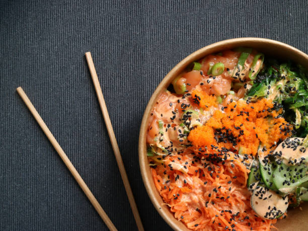 istock Salmon and wakame poke 1163613407