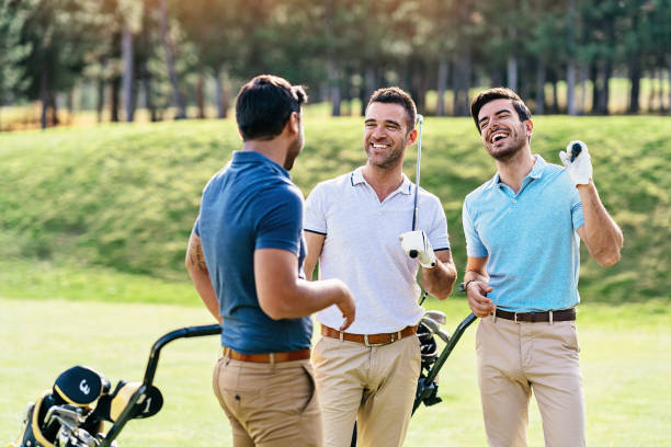 istock Group of male friends on the golf course 1163614693