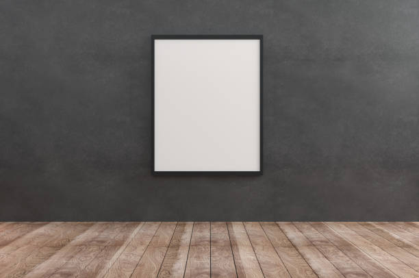 Empty Picture Frame Canvas Empty Picture Frame Canvas surrounding wall photos stock pictures, royalty-free photos & images
