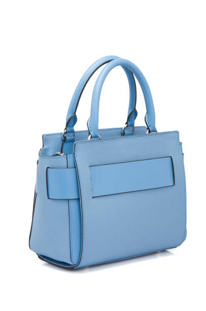 istock Blue Leather Women Bag On White Background 1163617925