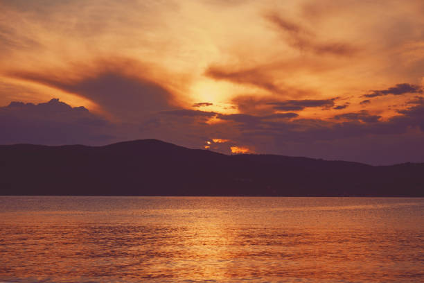 Sunset on the sea. Summer concept.
